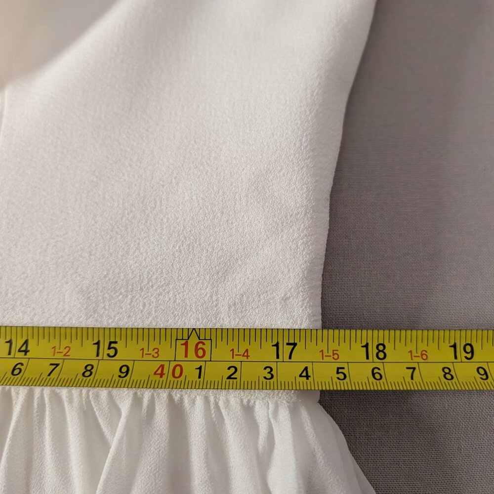 Dress The Population Corey Dress Size XXL White Cap Sleeve V Neck Eyelash Hem - Picture 8 of 12